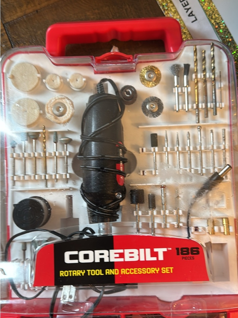 Red and Black Rotary Tool Kit - 186-Piece Accessory Set